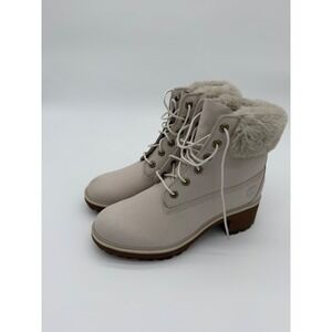 Timberland Kinsley Waterproof Boot Womens Size 9 Grey Faux Fur Trim A2HSW